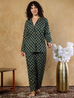TAG 7 - Green Cotton Shirt With Pyjama