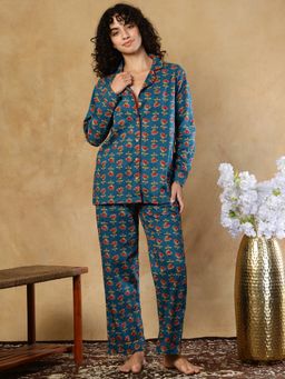 TAG 7 - Teal Cotton Shirt With Pyjama