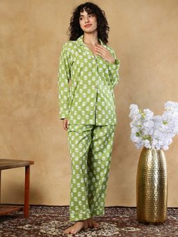 TAG 7 - Green Cotton Shirt With Pyjama