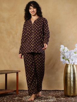 TAG 7 - Purple Cotton Shirt With Pyjama