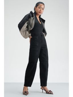 FREAKINS - Solid Black Baggy Jeans