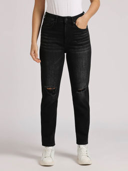 Pepe Jeans - Black High Waist Tapered Mom Jeans