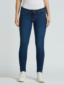 Pepe Jeans - Lola Blue Mid Waist Skinny Softflex Jeans