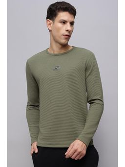 Reebok - Men Olive Textured T-shirt