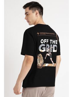 Reebok - Men Black Graphic Printed T-shirt