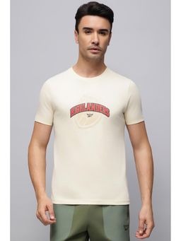 Reebok - Beige Highlanders Typography Printed T-shirt