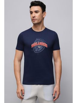 Reebok - Men Navy Blue Highlanders Graphic Printed T-shirt