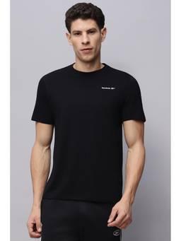 Reebok - Men Black Solid Half Sleeves T-shirt