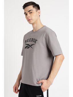 Reebok - Men Grey Text Printed T-shirt