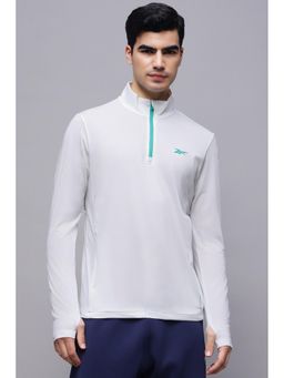 Reebok - Men White Solid High Neck T-shirt
