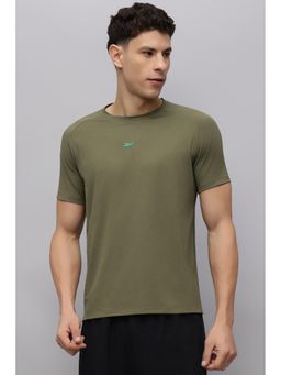 Reebok - Men Olive Solid T-shirt