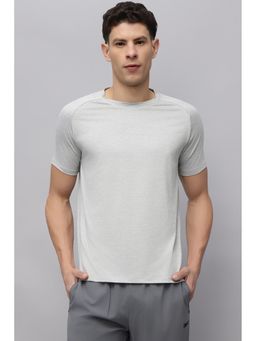 Reebok - Men Grey Textured Half Sleeves T-shirt
