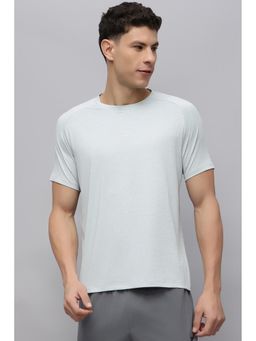 Reebok - Men Blue Textured Half Sleeves T-shirt
