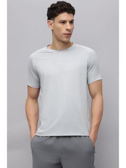 Reebok - Men Grey Textured Half Sleeves T-shirt
