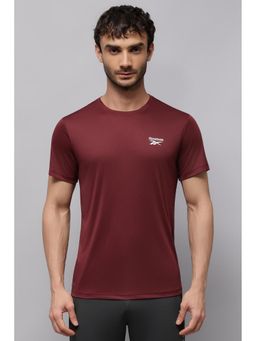 Reebok - Men Maroon Solid T-shirt