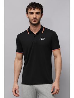 Reebok - Men Black Solid Polo T-shirt