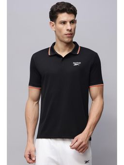 Reebok - Men Black Solid Polo T-shirt