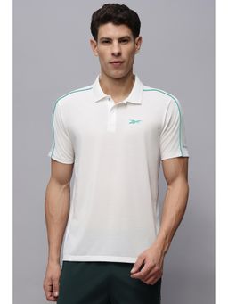 Reebok - Men Off White Solid Polo T-shirt