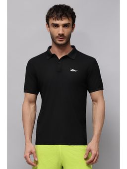 Reebok - Men Black Solid Polo T-shirt