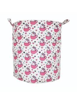 Polka Tots - Canvas Unicorn Print Storage Bag Cream