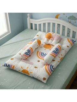 StarAndDaisy - Newborn Baby Bedding Set Soft Mattress Bolster Pillow Sun Print