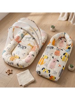 StarAndDaisy - 2-In-1 Baby Sleeping Bag with Mosquito Net Dog Print