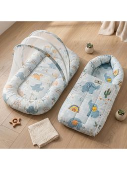 StarAndDaisy - 2-In-1 Baby Sleeping Bag with Mosquito Net Elephant Print