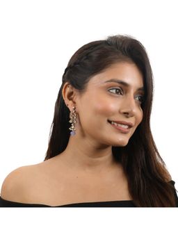 RIANA JEWELLERY - Purple Beads Small Earrings