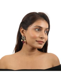 RIANA JEWELLERY - Pink & Green Floral Earrings