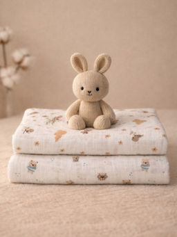 Nautinati - Boys Muslin Pure Cotton All Over Print Woven (Pack of 2) (0-6 Months)