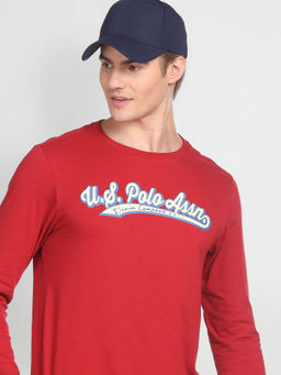 U.S. Polo Assn. Denim Co. - Crew Neck Long Sleeve Brand Print T-Shirt