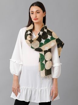 Linen Club - Men's Pure Linen Natural / Brown Printed Casual Stoles (M)