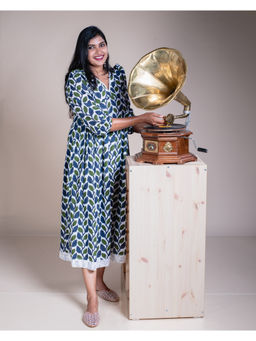 Zerah Designs - Lush Multi-Color Block Print Midi Dress