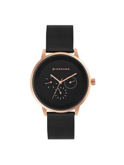 Giordano - Skyscrapper Multi-Function Watch for Men Black & Metal Strap Gd-50005-33 (Medium)