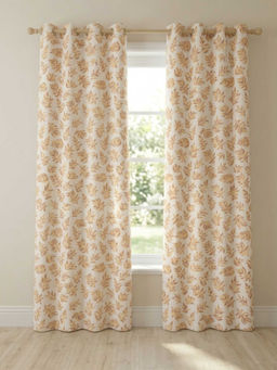 Sivya by Home - Beige Floral Printed Curtain