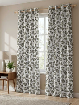 Sivya by Home - Green Floral Printed Curtain