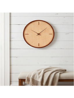The Artment - Brown Handwoven Cane Halo Clock