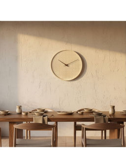 The Artment - Beige Handwoven Cane Halo Clock