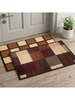 Athom Living - Multi-Color Easy Home Designer Soft Anti Slip Door Mats (Pack Of 2)