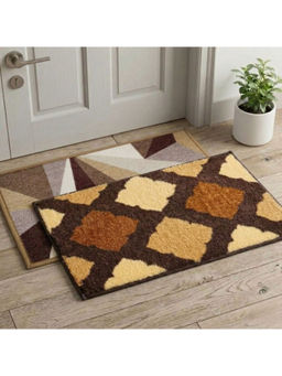 Athom Living - Brown Easy Home Designer Soft Anti Slip Door Mats (Pack Of 2)