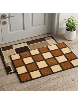 Athom Living - Multi-Color Easy Home Designer Soft Anti Slip Door Mats (Pack Of 2)