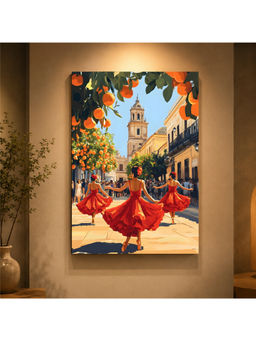 Artsense - Multi-Color Spanish Street Dance Canvas Wall Painting