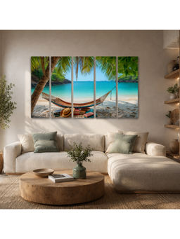 Artsense - Multi-Color Tropical Beach Panel Wall Painting