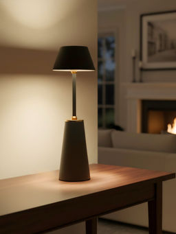 ELARE - Black Tapered Silhouette Cordless Metal Table Lamp