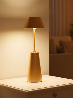 ELARE - Gold Tapered Silhouette Cordless Metal Table Lamp