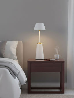 ELARE - Tapered Cordless White Decorative Indoor Table Lamp