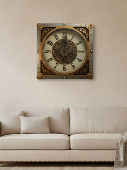 ELARE - Brown Metal Gear Manaco Line Wall Clock