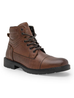 Red Tape - Mens Solid Tan Genuine Leather Ankle Length Boots