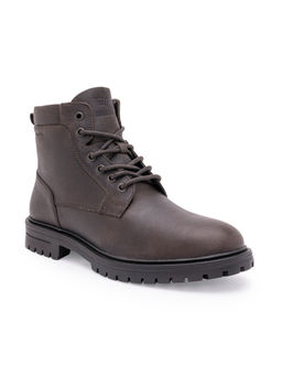 Red Tape - Mens Solid Brown Genuine Leather Ankle Length Boots