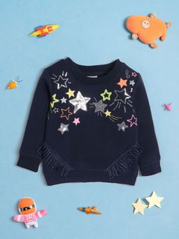 Nautinati - Girls Printed Fleece Sweatshirt